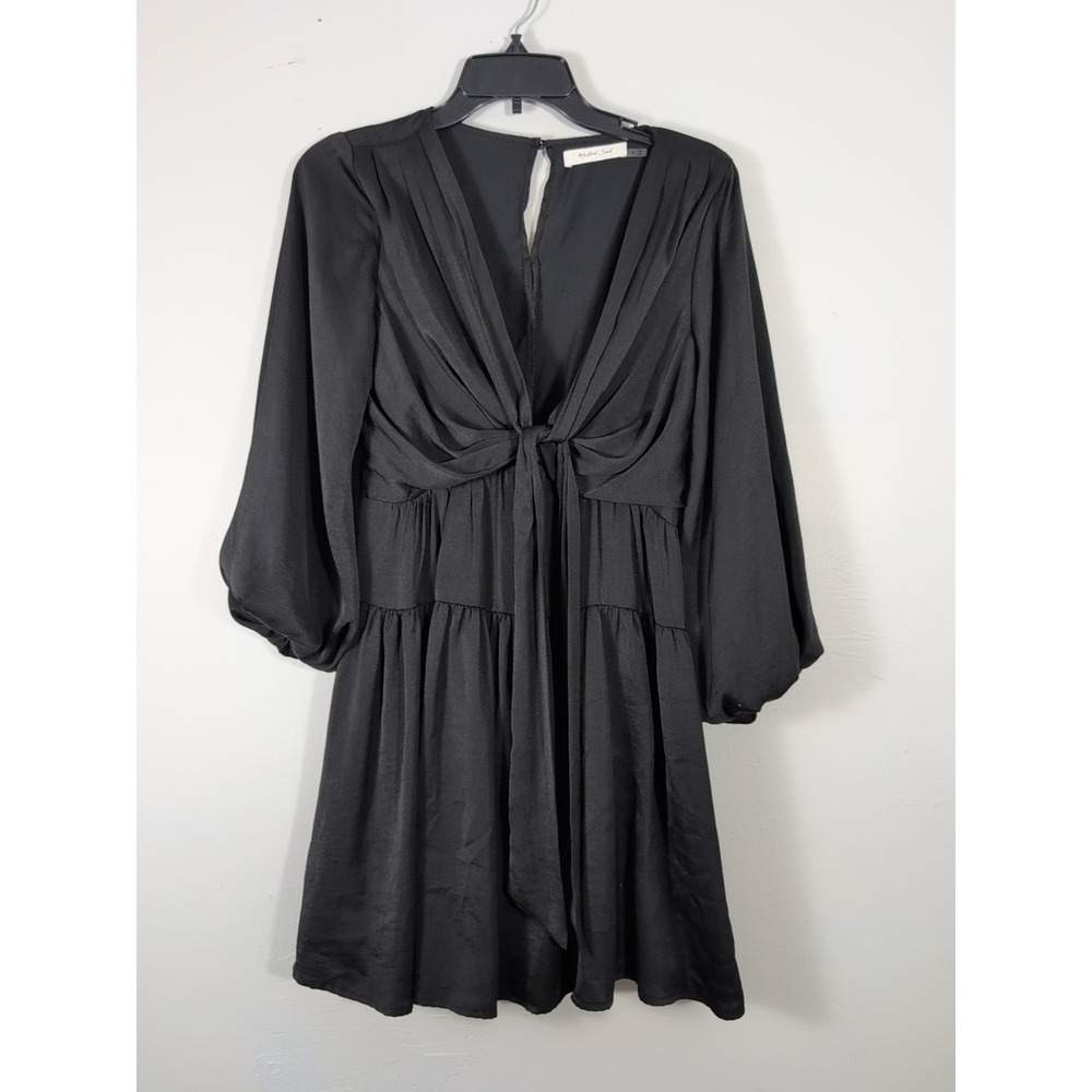 Mustard Seed Black Puff  Sleeve‎ Blouson Dress - Size Small